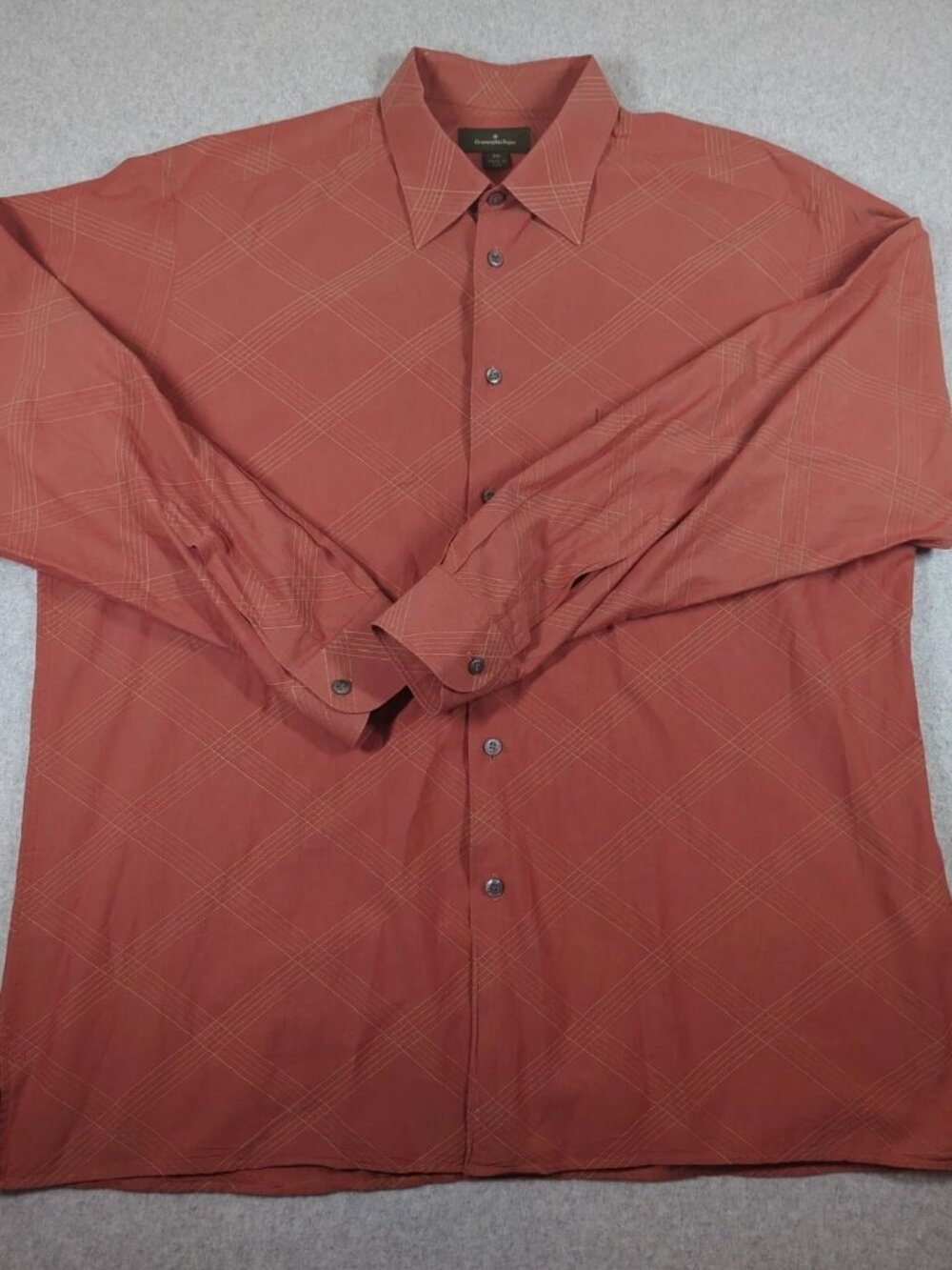 Ermenegildo Zegna Shirt Mens 2XL Orange Long Sleeve Button Up Made In Italy